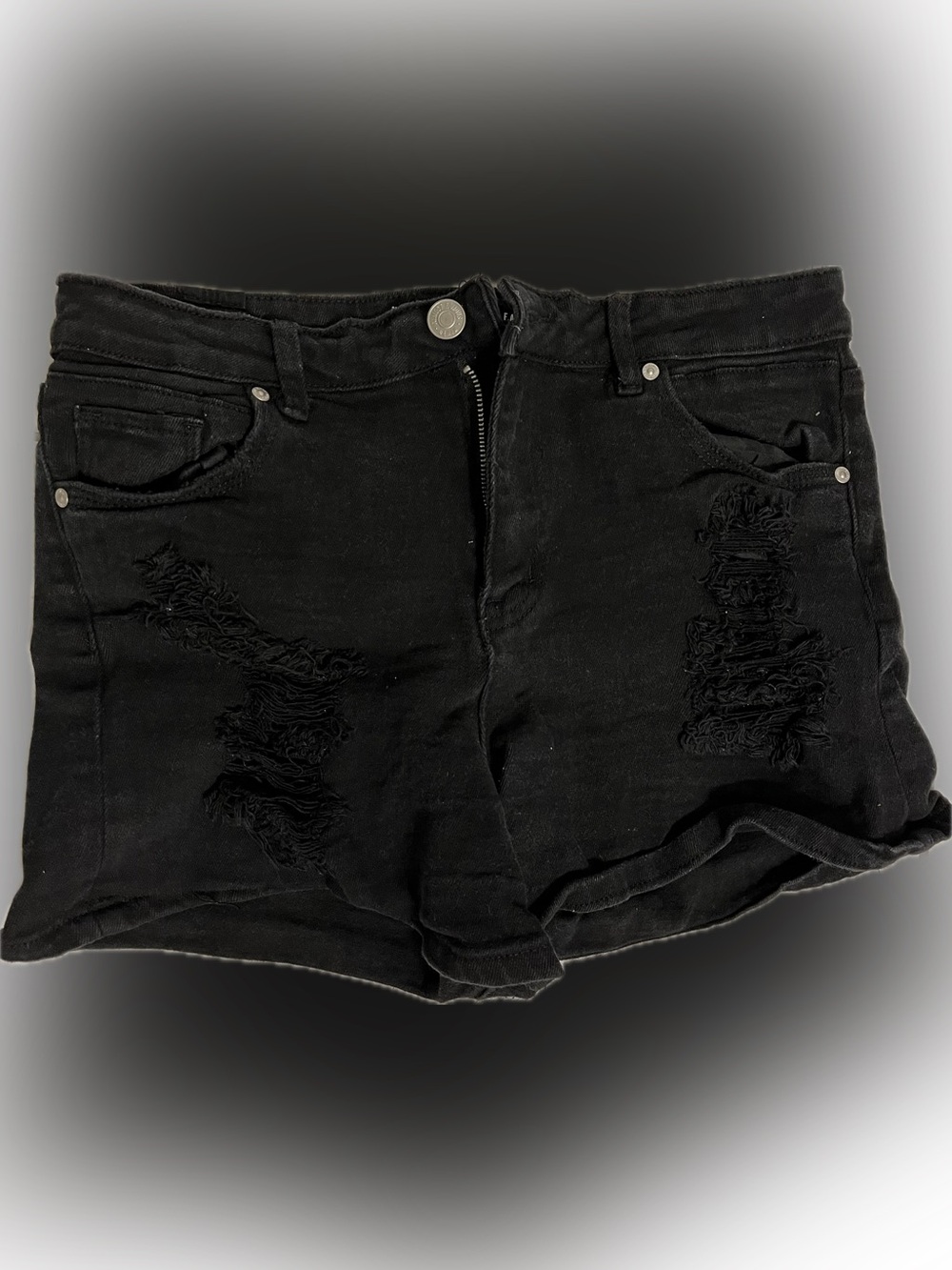 Almost Famous Black Distressed Women's Shorts
